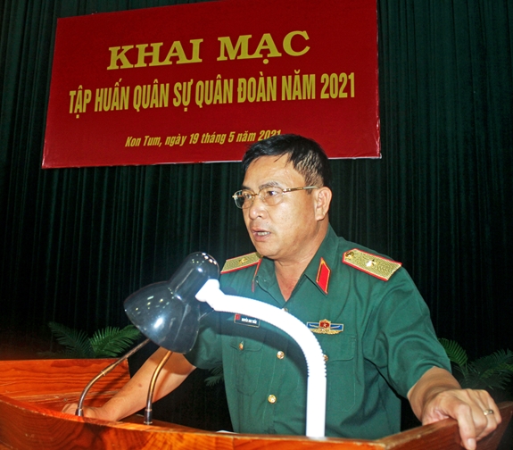 Thiếu tướng Nguyễn Anh Tuấn, Tư lệnh Quân đoàn 3 phát biểu khai mạc lớp tập huấn